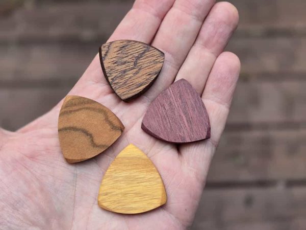 Tri-Tip Wood Guitar Picks 4 Assorted